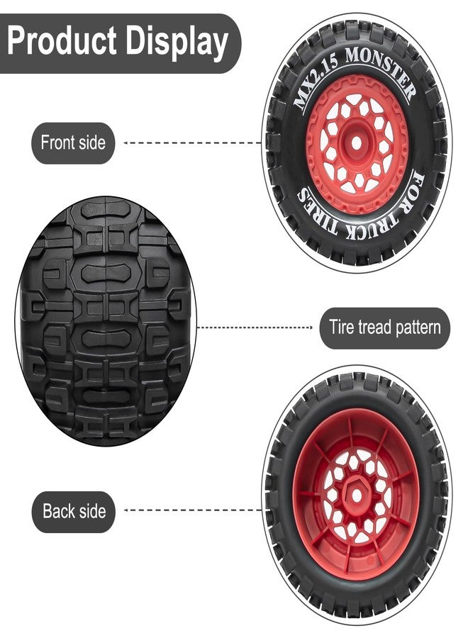 LRFHL 12mm Hex RC Wheel Tires for 1/16 Traxxas Mini Maxx 107154-1 Mini XRT VXL 108076-1 E-Revo Mini XRT MJX 16207 16210 16209 16208 HSP 94186 LOSI 1/18 Mini LMT RC Truck Tires Wheel Upgrade (4PCS) - Image 5